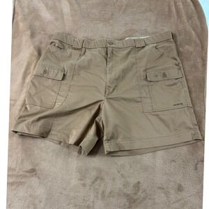 Sportif USA stretch cargo shorts Mens Size 46 Tan‎ Good Condition Stain Tear